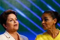 Kampen i söndagens brasilianska presidentval står mellan Dilma Rousseff och Marina Silva.
