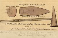 Newspaper illustration of the seaman's maul found at first Ratcliffe Highway murder scene, of the Marr family, Wapping, London,
”The Pen Maul that was used in the atrocious Deed” Drawn, engraved and published December 26, 1811 by J.Girtin
11 Charles Street, Soho Square, London

London Chronicle, 1811