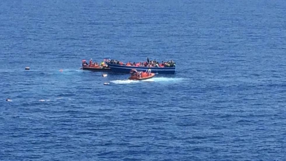 En räddningsinsats på Medelhavet. Arkivbild.