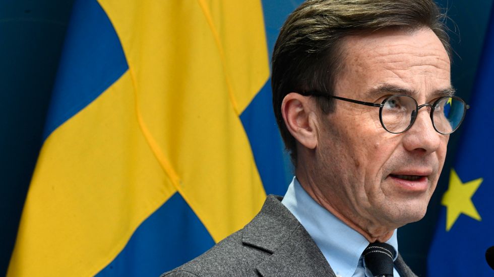 Sveriges statsminister Ulf Kristersson (M) vill i dagsläget inte ge några tydliga besked kring en eventuell svensk ansökan om att få arrangera OS 2030. Arkivbild.