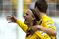 Elfsborgs Niklas Hult jublar efter 3–1-målet mot Malmö.