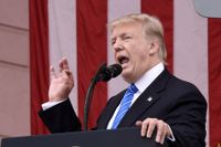  Donald Trump under ett tal i Arlington, maj 2017.