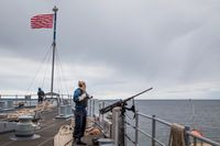 Säkerhetspersonal på amerikanska flottans USS Carter Hall under Nato-ledda Baltops i juni tidigare i år.