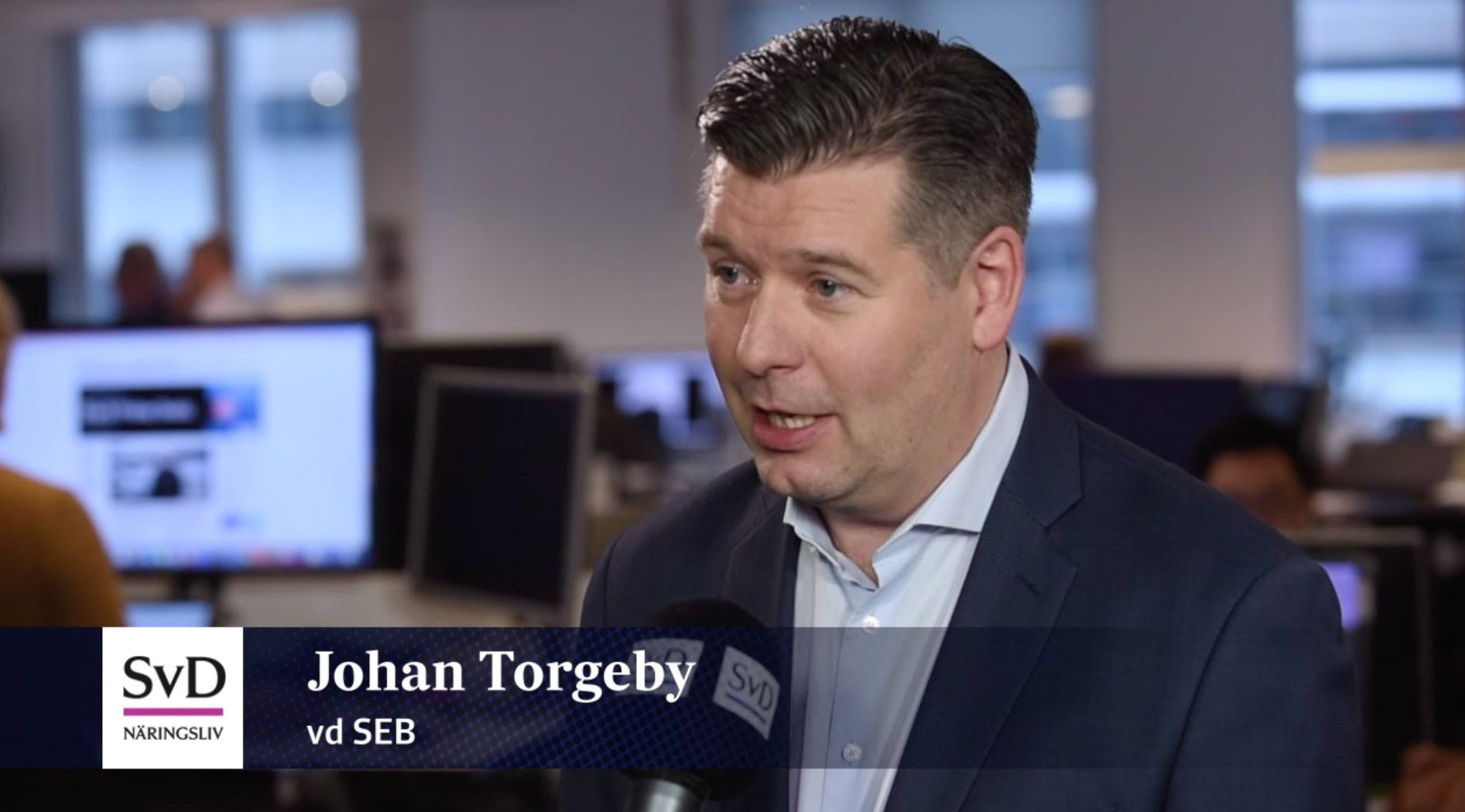 SEB:s vd Johan Torgeby i Ekonomistudion.