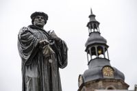 Statyn över Martin Luther i födelsestaden Eisleben uppfördes vid 400-årsjubileet 1883.