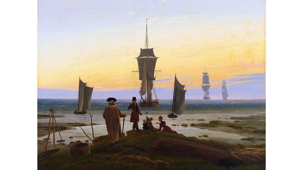 I Caspar David Friedrichs målning ”Livsstadier” (Die Lebensstufen) har konstnären målat in en liten svensk flagga som hålls av hans son Gustav Adolf och hans dotter Agnes Adelheid.