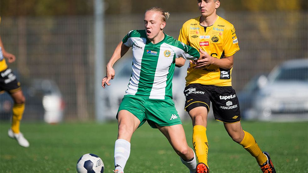 Isac Lidberg debuterade i Hammarbys A-lag mot Falkenberg.