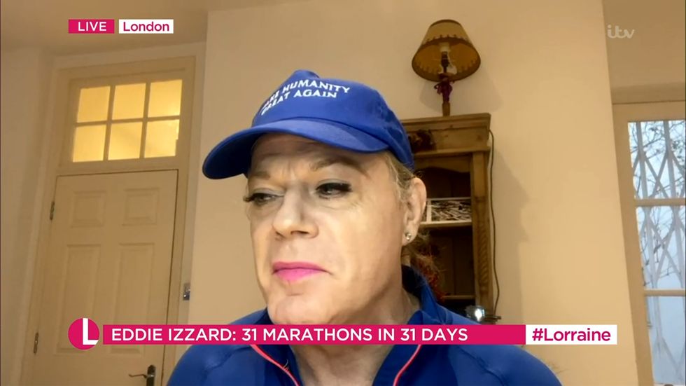 Eddie Izzard i tv-programet Lorraine, januari 2021.