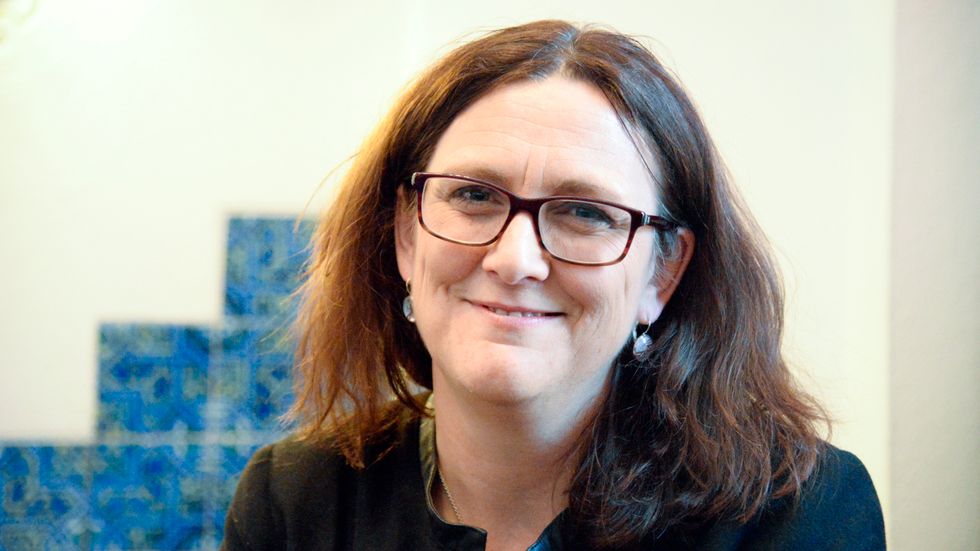 EU:s handelskommissionär Cecilia Malmström är på väg till världshandelsorganisationen WTO:s möte i Argentina. Arkivfoto.