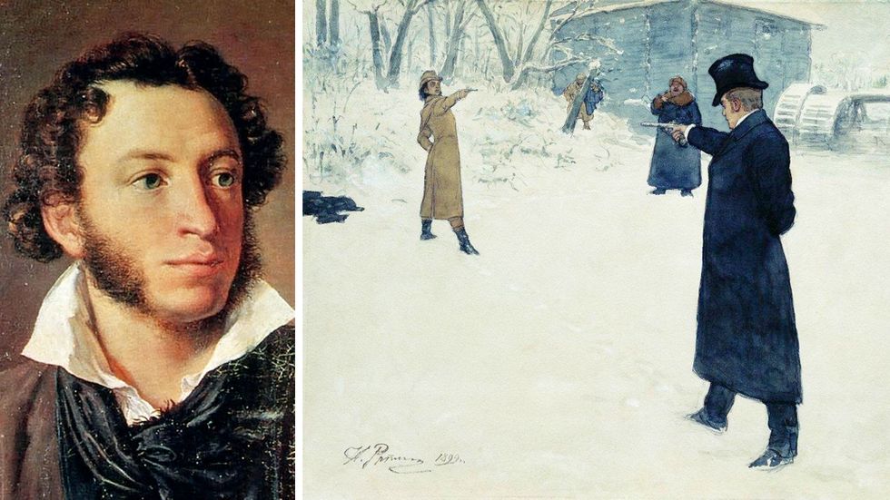 Den fiktiva duellen i ”Jevgenij Onegin” av Aleksandr Pusjkin  (1799–1837) förebådade författarens eget öde.