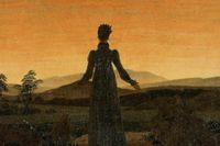 "Kvinna framför soluppgång" av konstnären Caspar David Friedrich (1818) – en av gestalterna i Feldhaus bok.