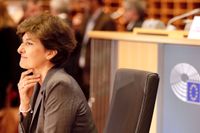 Frankrikes tilltänkta EU-kommissionär Sylvie Goulard under det andra utskottsförhöret på torsdagsmorgonen.