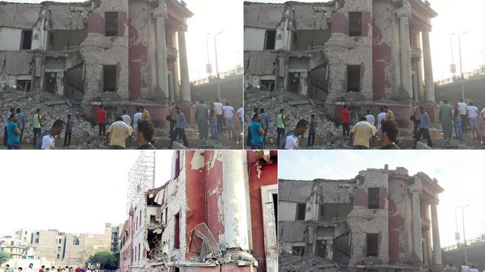 Egyptiska myndigheter har bekräftat att en bilbomb sprängts utanför huset.
