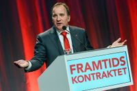 Socialdemokraternas partiordförande Stefan Löfven vid kongressen i Göteborg i början av april.