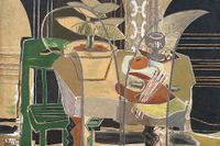 Georges Braque, ”Grand intérieur à la palette”, 1942. (Beskuren)