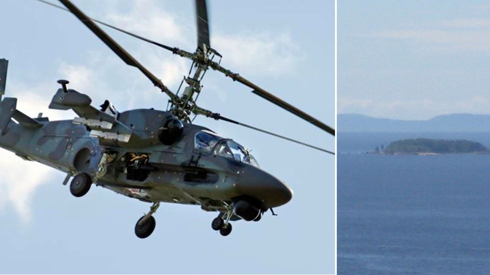 Ryska attackhelikoptern Ka-52 uppges kunna starta och landa på den nya plattformen på ön Hogland i Finska viken. 