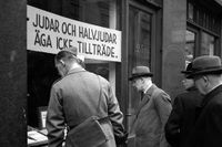 Antisemitisk bokhandel i Stockholm i oktober 1941.