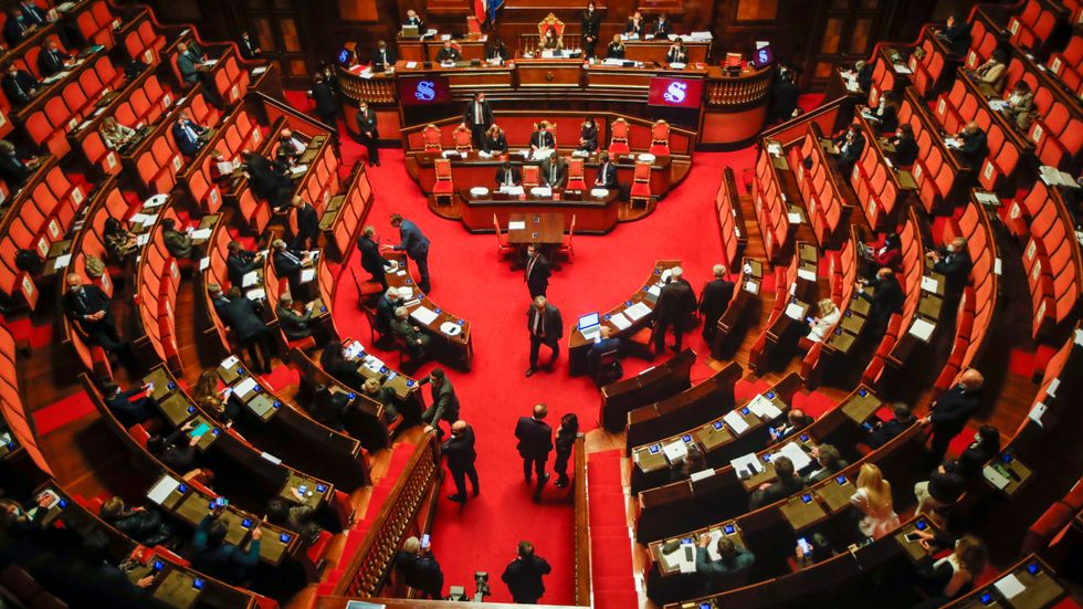 Det italienska överhuset senaten. Bild från i vintras.