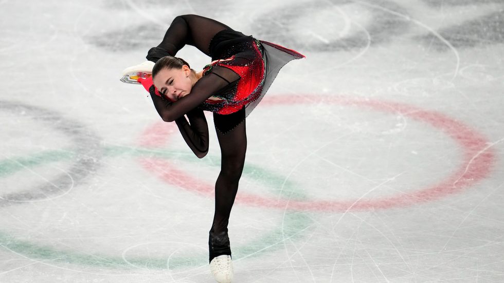 Kamila Valieva i sitt friåkningsprogram i OS.