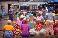 En marknad i Monrovia, Liberia.