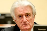 Radovan Karadžić när domen lästes upp i mars.