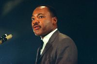 Martin Luther King vid ett möte i Chicago 1967.