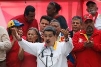 Venezuelas president Nicolás Maduro under ett tal till sina anhängare i våras. Arkivbild.