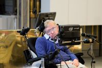 Stephen Hawking under föreläsningen på KTH i Stockholm i tisdags.