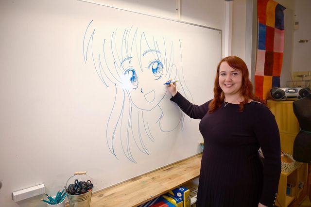 Manga-teckningsläraren Elise Rosberg märker ett ökat intresse för manga. 