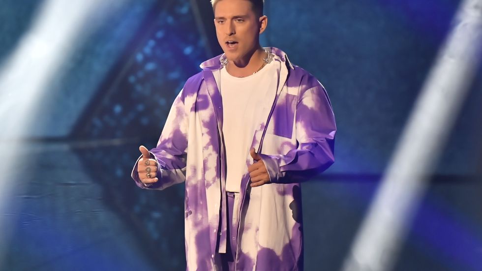 Danny Saucedo med låten "Dandi dansa" under Melodifestivalen. Arkivbild.