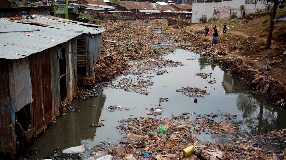 En bild från slumområde i Kenyas huvudstad Nairobi. 