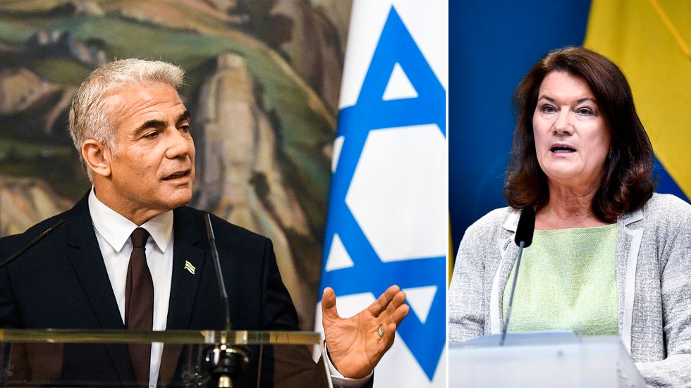 Israels utrikesminister Yair Lapid och Sveriges utrikesminister Ann Linde.