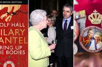 Mitten: Drottning Elizabeth II och Rowan Atkinson. Höger: En av det brittiska kungahusets supporters som väntar på kröningsceremonin.