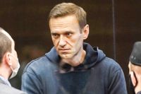Den ryske regimkritikern Aleksej Navalnyj i domstol i Moskva i februari. Arkivbild.