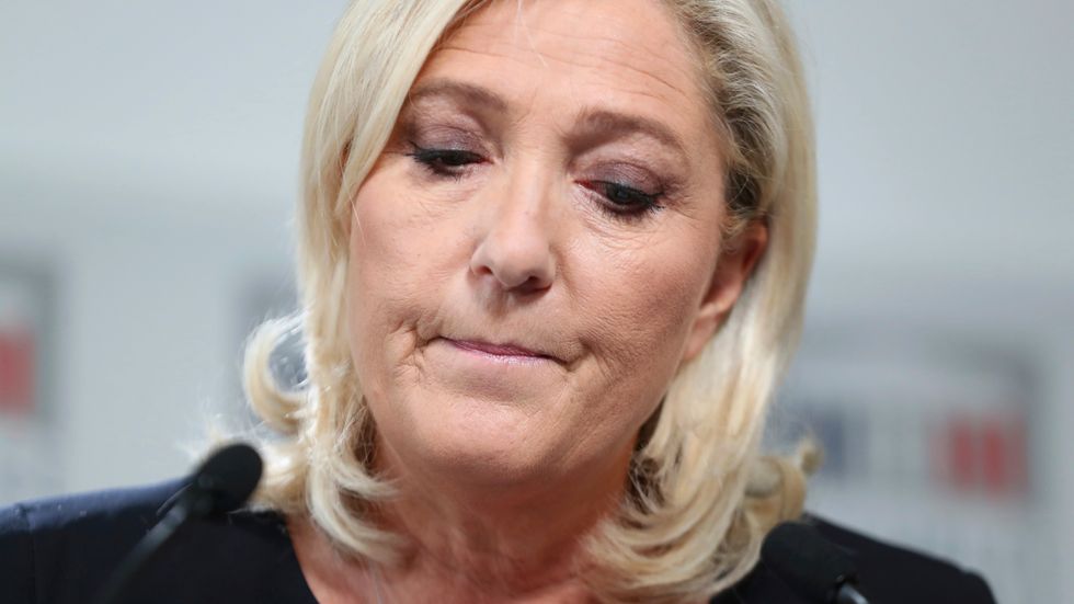Marine Le Pen, partiledare för högerextrema Nationell Samling i Frankrike, har bekymmer. Arkivbild.