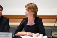 Socialförsäkringsminister Annika Strandhäll (S) frågas ut av KU i Skandiasalen i riksdagshuset