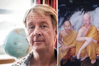 Björn Natthiko Lindeblad kom tillbaka till Sverige 2008 efter 16 år som buddhistmunk i Thailand. 2010 träffade han sin fru Elisabeth. Bilden till höger togs 1998.