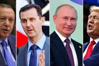 Recep Tayyip Erdogan, Bashar al-Assad, Vladimir Putin och Donald Trump.