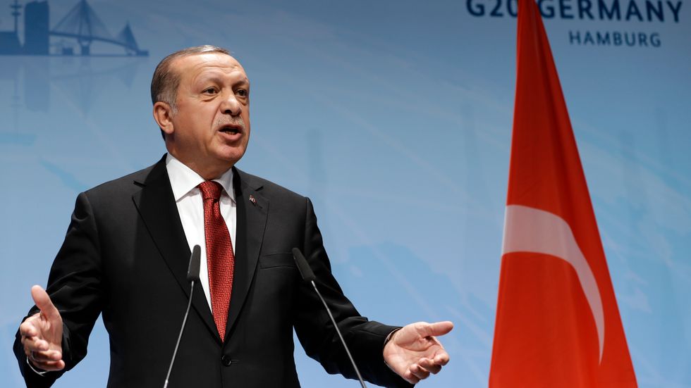 Turkiets president Recep Tayyip Erdogan efter G20-mötet där världens största ekonomier har träffats.