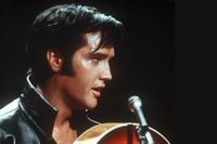Elvis Presley under en konsert i USA, december 1968.