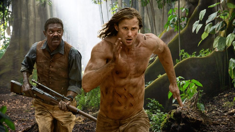 Samuel L Jackson och Alexander Skarsgård i ”Legenden om Tarzan."