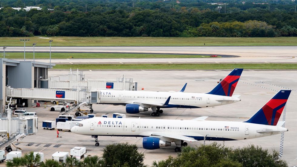 Boeing-plan tillhörande Delta Air Lines vid Tampas internationella flygplats. Arkivbild.
