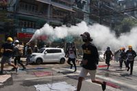 Sammandrabbningar mellan demonstranter och säkerhetsstyrkor i Rangoon tidigare i veckan.