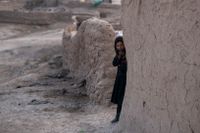Afghansk flicka i en by nära Herat i Afghanistan. Arkivbild.