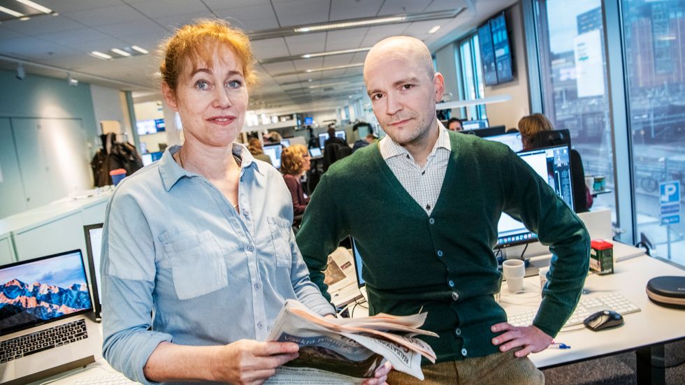 Carina Stensson, debattredaktör, och Björn Jorner, biträdande debattredaktör.
