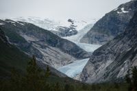 På tio år har Nigardsglaciären krympt 504 meter. Arkivbild.