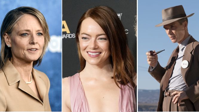 Jodie Foster, Emma Stone och Cillian Murphy siktar på varsin Oscar.