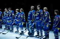 Tre Kronors spelare uppradade inför en landskamp mot Finland förra säsongen. Arkivbild.
