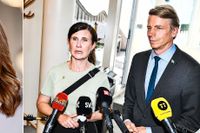 Miljöpartiets språkrör Märta Stenevi och Per Bolund. Samt Centerpartiets Annie Lööf.