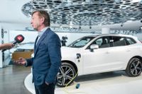 Volvo Cars vd Håkan Samuelsson presenterar satsningen på elbilar  sommaren 2017.